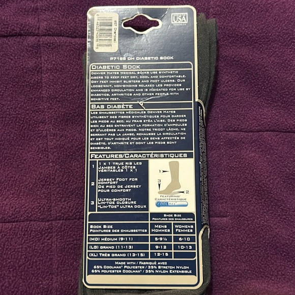 NWT Denver Hayes Medical Diabetic Socks L - Picture 3 of 4